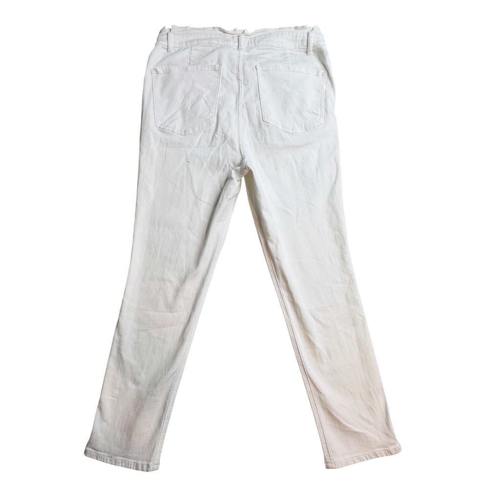 Express Denim Perfect Cropped Legging‎ Super High Rise Jeans Womens 14 White